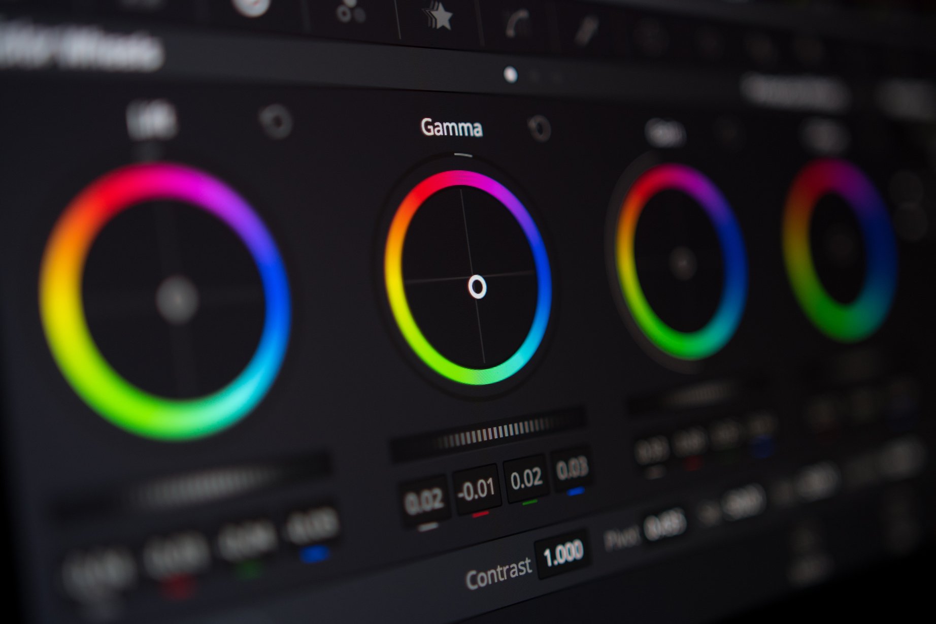 Video editing - Color correction screen close up